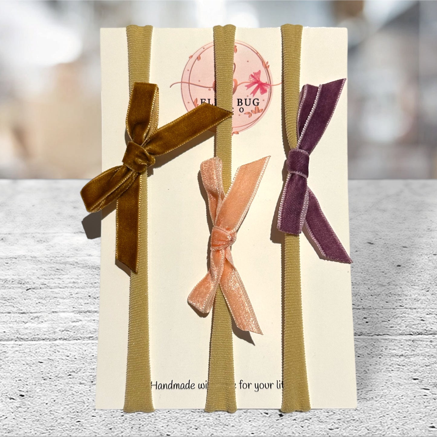 Dainty Velvet Newborn Headband Bows-Set of 3