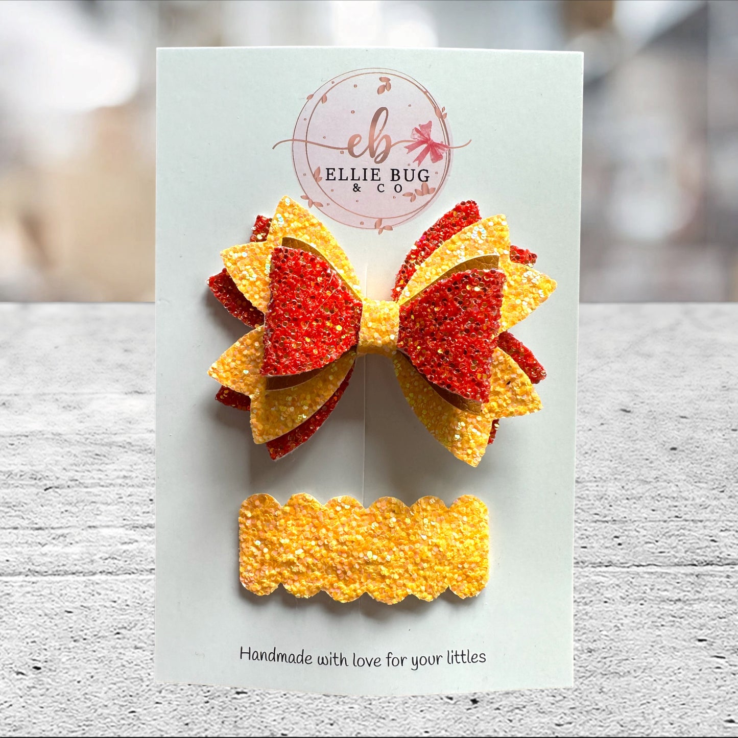 Autumn Orange/ Yellow Bow Set