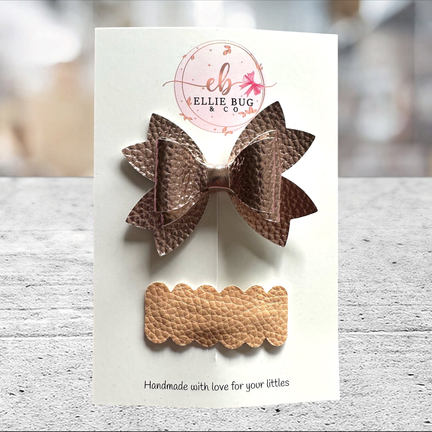 Rose Gold Bow/ Beige Set