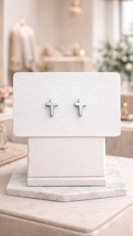 “Ellie” Cross Stud Earrings