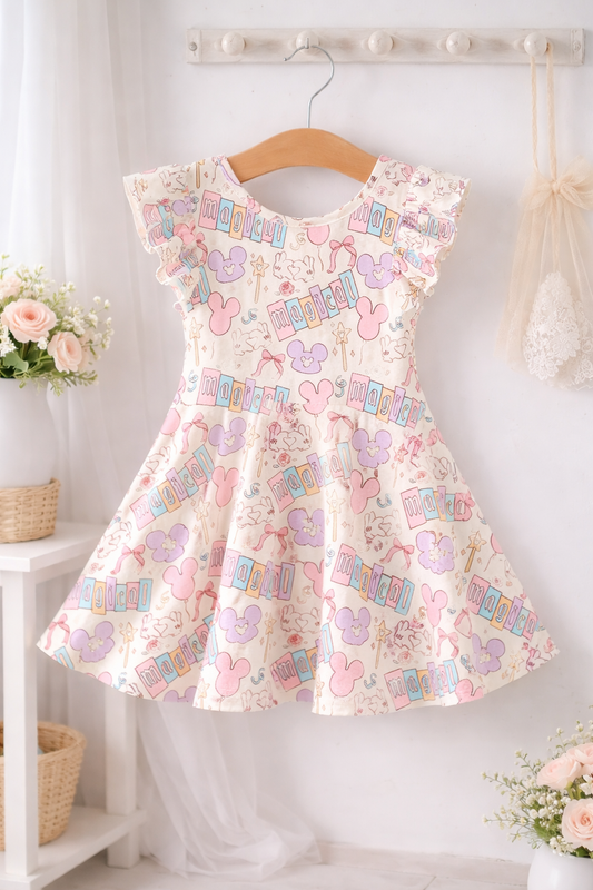 Magical Pastel's Girls Flutter Sleeve Dress