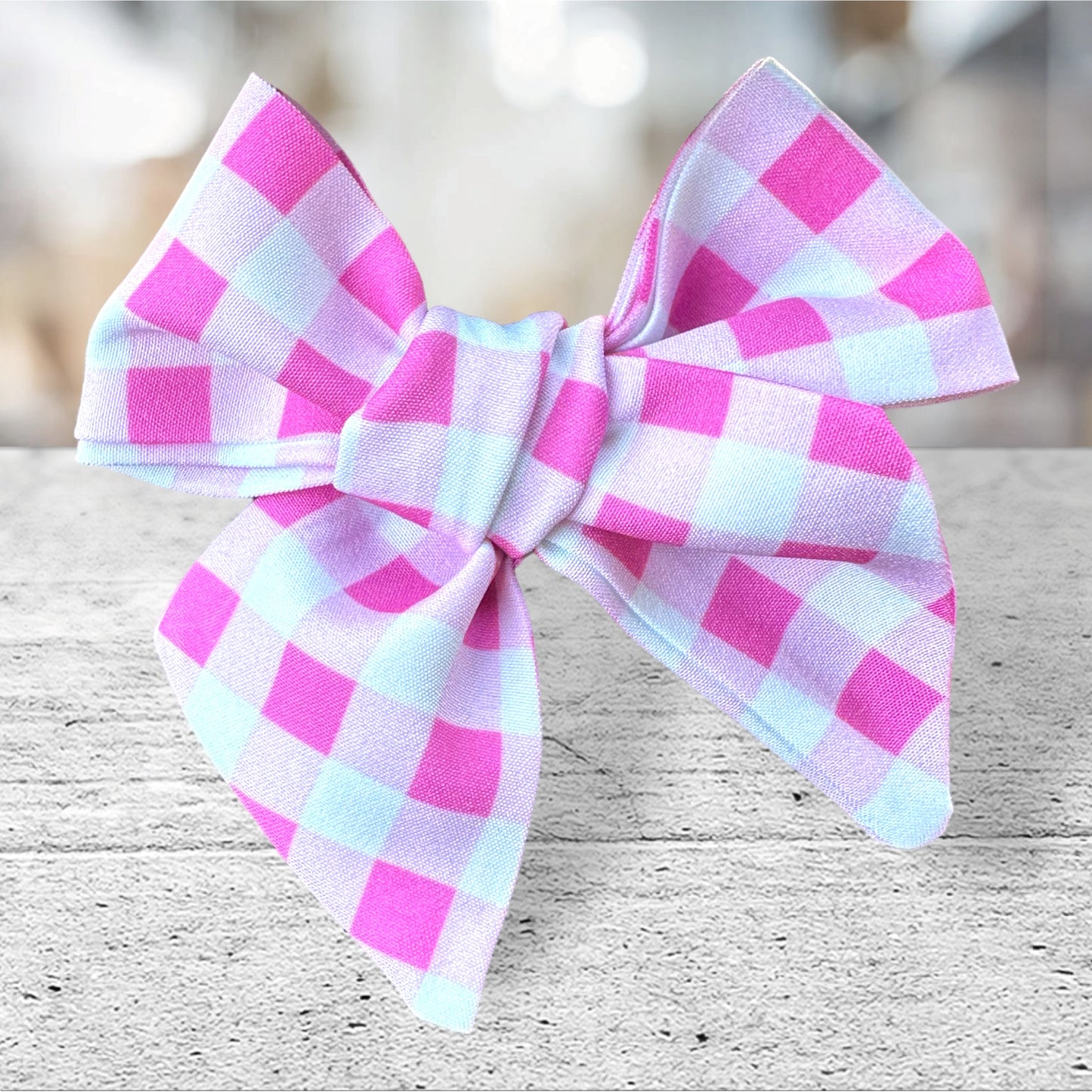 Pink plaid Bow