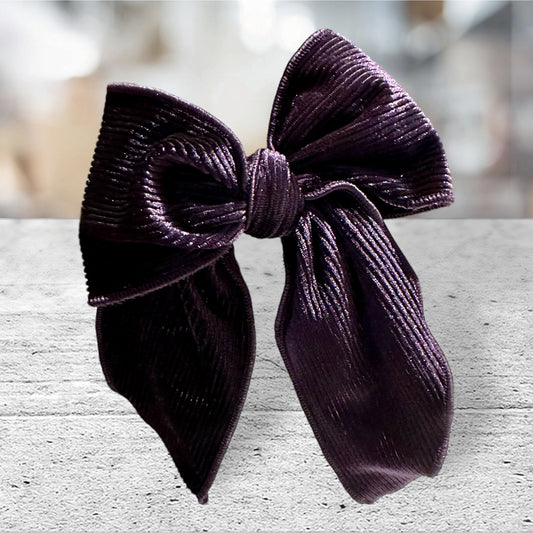 Deep Purple Velvet Bow- XL